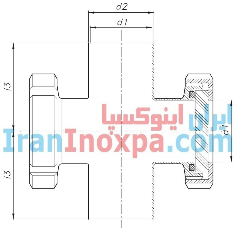 ابعاد شیشه رویت سایت گلاس DIN 8050 دوبل اینوکسپا INOXPA
